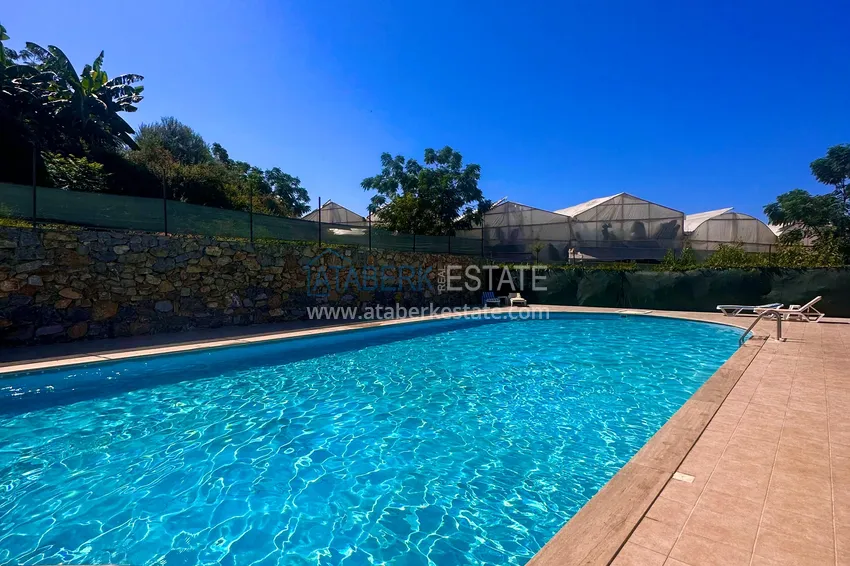 Просторная видовая квартира 1+1 с мебелью, видом на море и террасой — Демирташ, Алания 4 