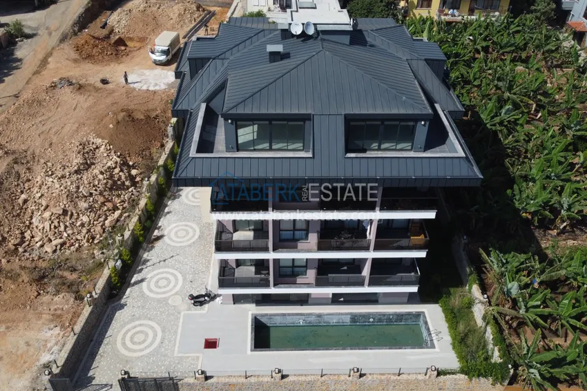 Видовой дуплекс-пентхаус в бутик-комплексе – центр Алании, район пляжа Клеопатра 6