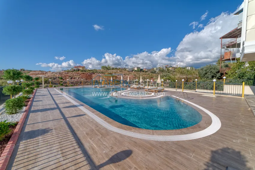 Меблированная квартира 1+1 с видом на море в районе Кестель, Алания 17 