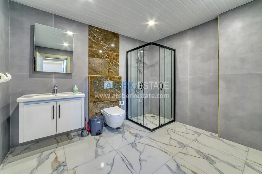 Меблированная квартира 1+1 с видом на море в районе Кестель, Алания 37 