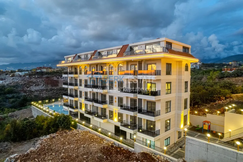 Меблированная квартира 1+1 с видом на море в районе Кестель, Алания 6 