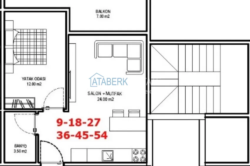 Купить дешево Выгодное предложение от собственника — квартира с чистовой отделкой в зелёной части Авсаллара 1 