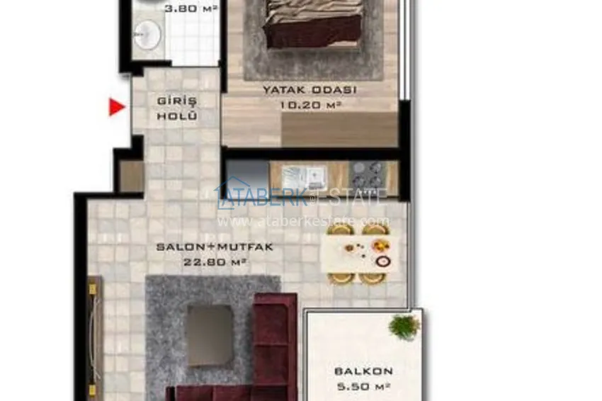 Купить дешево Квартира 1+1, 50 м² в Махмутларе - напрямую от собственника 1 