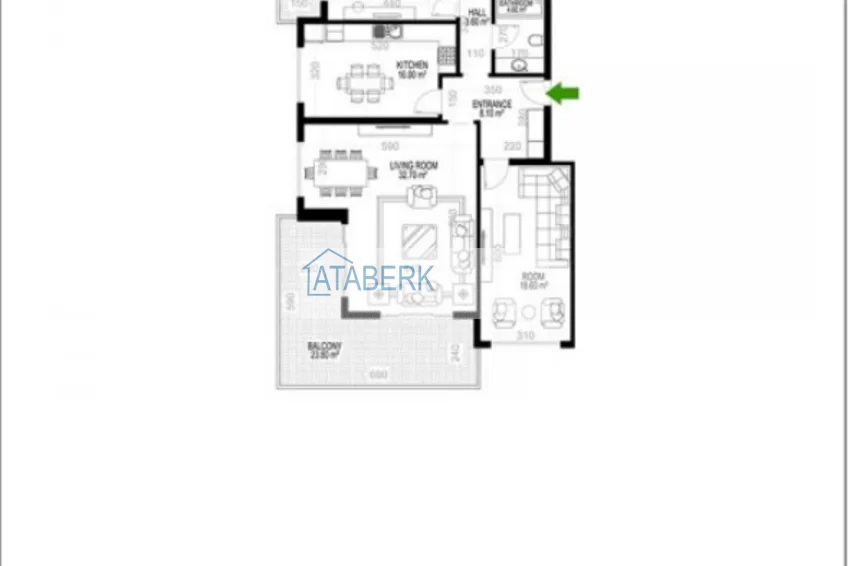 Купить дешево Линейная квартира 3+1 201 м² в Алании, центр района Махмутлар  1 