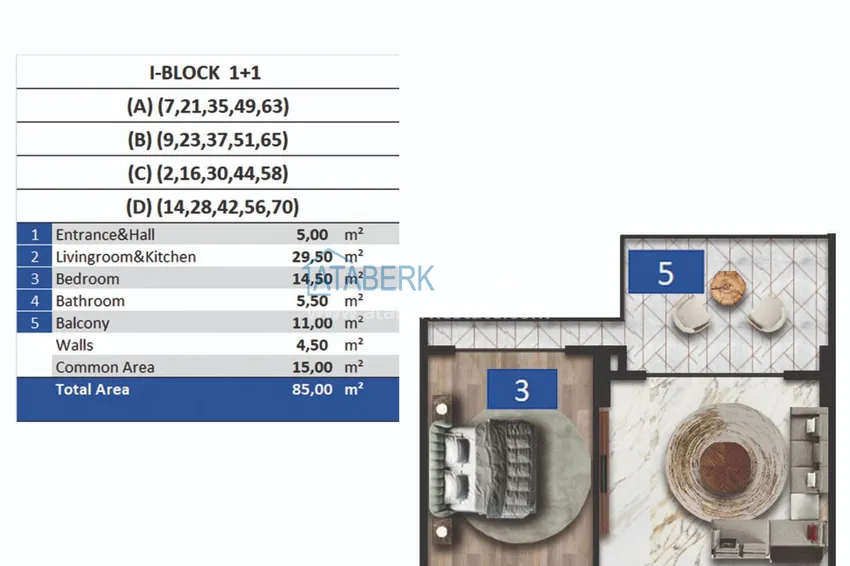 Купить дешево Квартира 1+1 в Тюрклере, Алания – 85 м². Недвижимость в комплексе с курортной инфраструктурой 1 