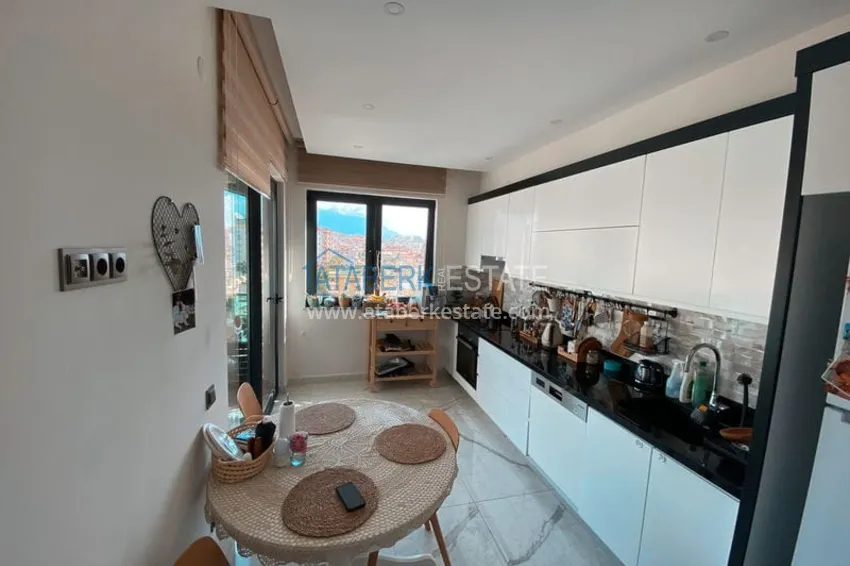 Приобрести Линейная квартира 3+1 в центре Алании — под ключ, подходит для ВНЖ, отдельная кухня, вид на море и горы 6