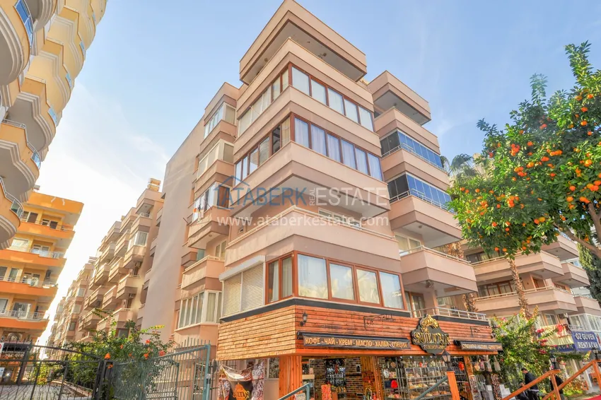 Двухкомнатная квартира в Махмутларе, Алания - с мебелью, вид на море, первая береговая 13 