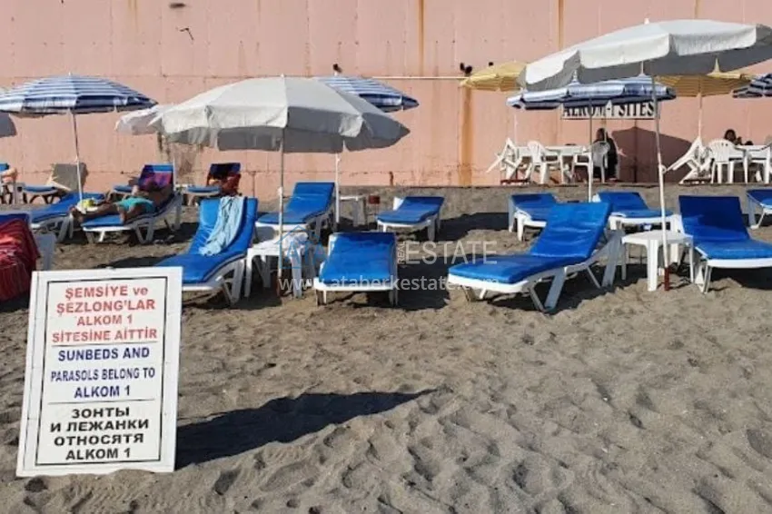 Двухкомнатная квартира в Махмутларе, Алания - с мебелью, вид на море, первая береговая 25 