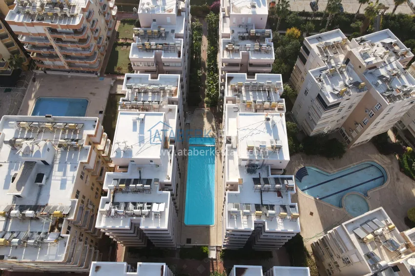 Двухкомнатная квартира в Махмутларе, Алания - с мебелью, вид на море, первая береговая 6 