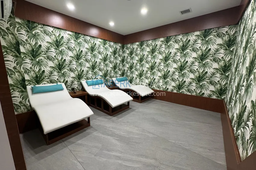 Двухуровневая квартира 2+1 с мебелью и видом на горы в Алании, район Оба 20 