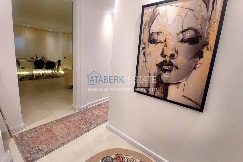 Приобрести Квартира 2+1 с мебелью и панорамным видом на море в Алании, Махмутлар 19 