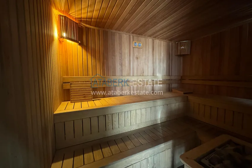 Двухуровневая квартира 2+1 с мебелью и видом на горы в Алании, район Оба 25 