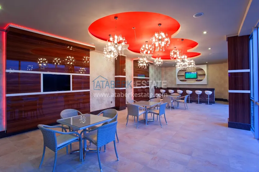 Элегантная вилла 3+1 с панорамным видом на море и горы в элитном комплексе – Алания, район Каргыджак 19 