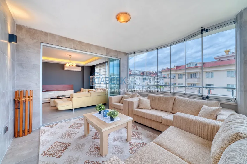 Приобрести Дуплекс 4+1 в Алании, район Оба - меблированный пентхаус под ВНЖ 7 