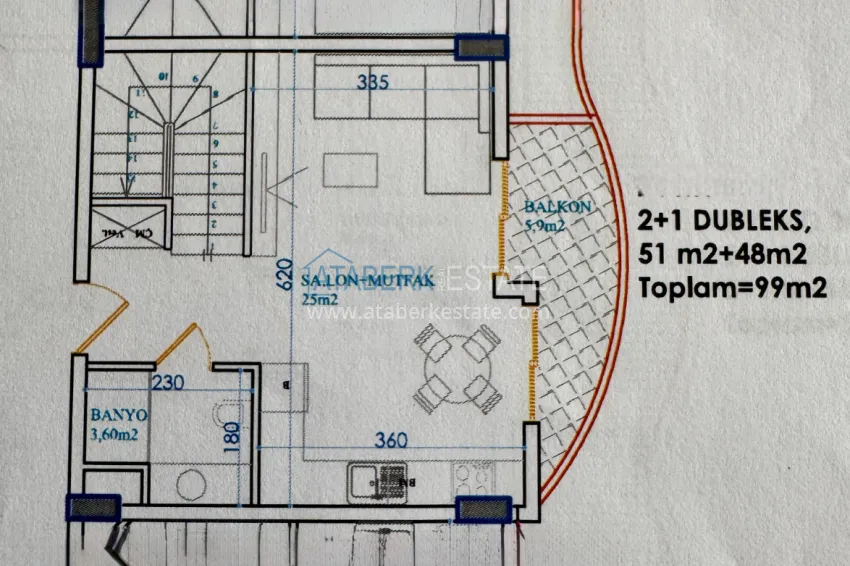 Купить дешево Двухэтажный пентхаус 2+1 в Алании, район Верхняя Оба – с чистовой отделкой 2 