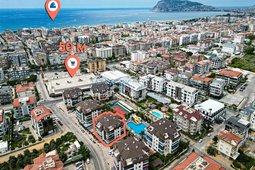 Одноуровневая квартира 3+1 с мебелью в районе Оба, Алания - недвижимость под ВНЖ 3 