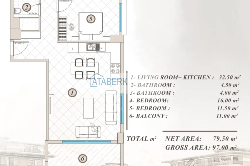 Купить дешево Инвестиционная недвижимость в Алании, район Кестель - квартиры от застройщика с видом на море 15