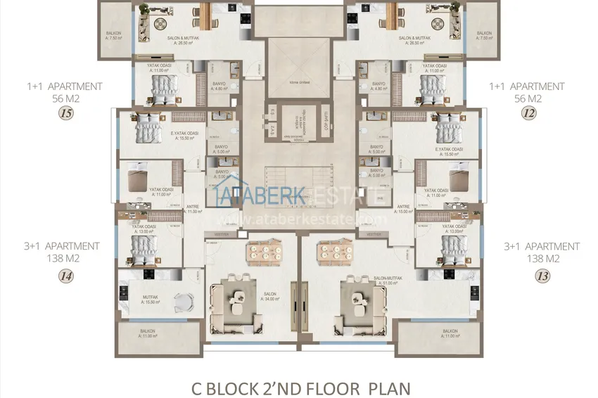 Купить дешево Инвестиционная недвижимость в Алании, район Кестель - квартиры от застройщика с видом на море 8