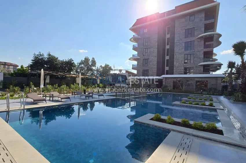 Меблированная квартира 1+1 с видом на море - первая линия, Кестель, Аланья 18 