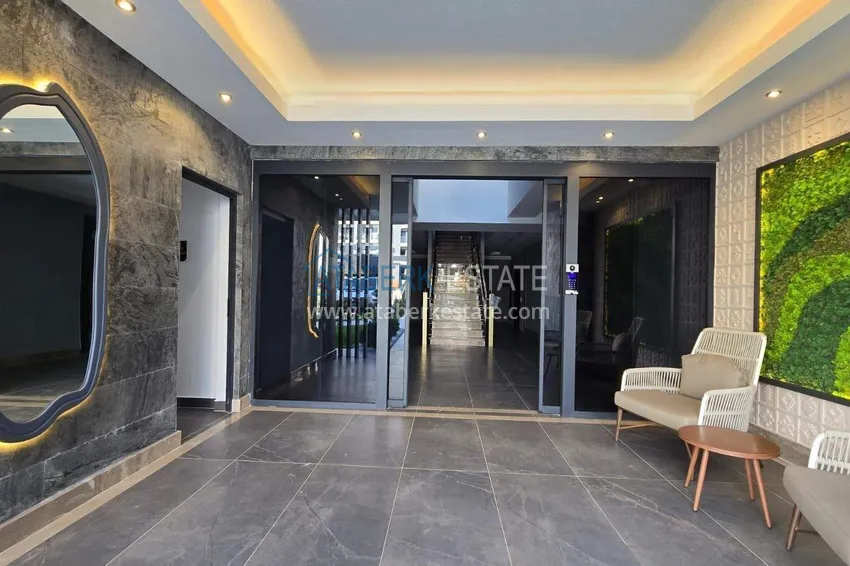 Меблированная квартира 1+1 с видом на море - первая линия, Кестель, Аланья 28 