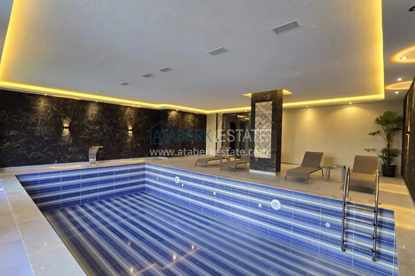 Меблированная квартира 1+1 с видом на море - первая линия, Кестель, Аланья 36 