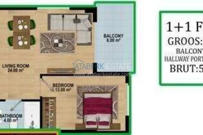 Купить дешево Квартиры 1+1 в районе Авсаллар - выгодные цены и современный жилой комплекс 2 