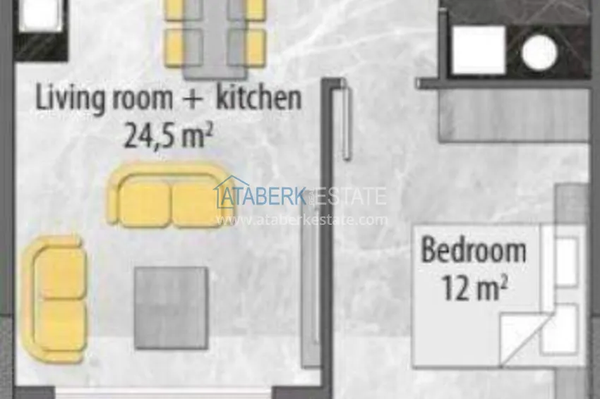 Купить дешево Квартира 1+1 в Авсалларе - от собственника, возможна рассрочка 1 