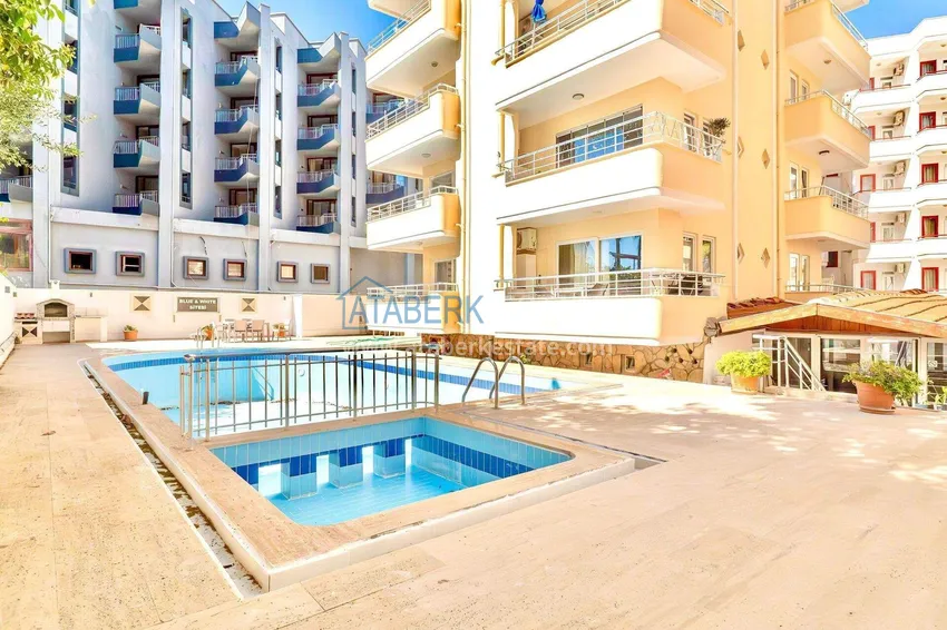 Квартира 1+1 с видом на море в районе Оба - 2 балкона, 100 м до пляжа, подходит под ВНЖ 10 