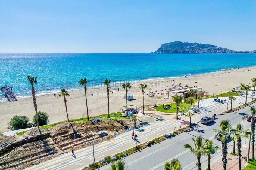 Квартира 1+1 с видом на море в районе Оба - 2 балкона, 100 м до пляжа, подходит под ВНЖ 4 