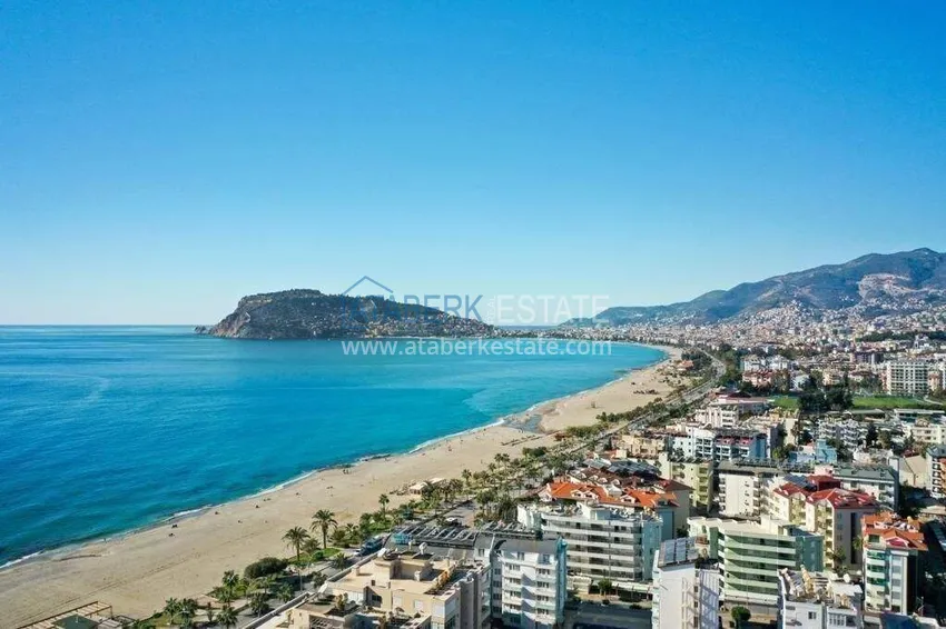 Квартира 1+1 с видом на море в районе Оба - 2 балкона, 100 м до пляжа, подходит под ВНЖ 5 