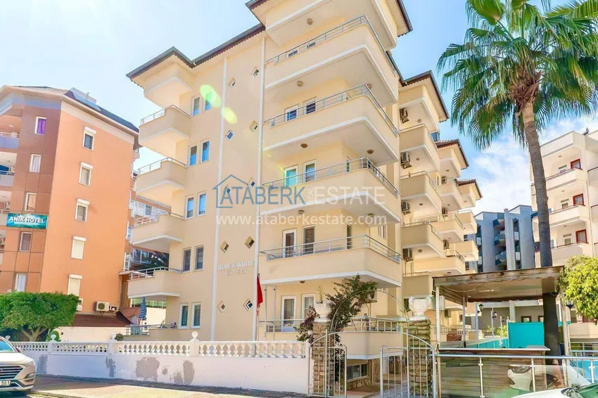 Квартира 1+1 с видом на море в районе Оба - 2 балкона, 100 м до пляжа, подходит под ВНЖ 8 