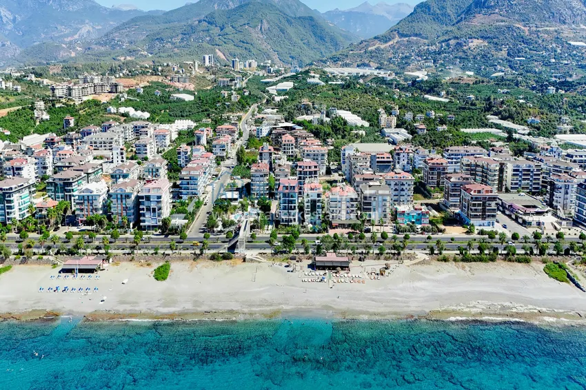 Видовая квартира 1+1 с видом на море в Кестеле - первая линия, подходит для гражданства 5 