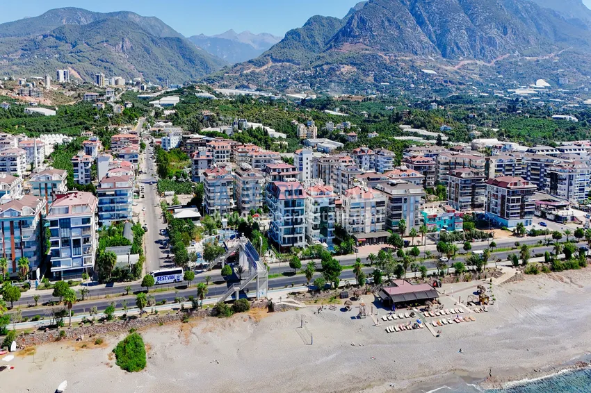 Видовая квартира 1+1 с видом на море в Кестеле - первая линия, подходит для гражданства 6 