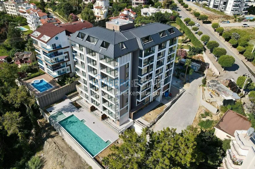 Квартира 1+1 с видом на море в Алании, район Авсаллар  1 
