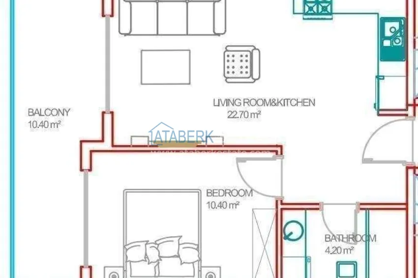 Купить дешево Квартира 1+1 в Махмутларе от собственника - резиденция премиум-класса 1 