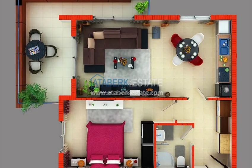 Приобрести Новый комплекс в Махмутлар с апартаментами 1+1 и 2+1. 17 