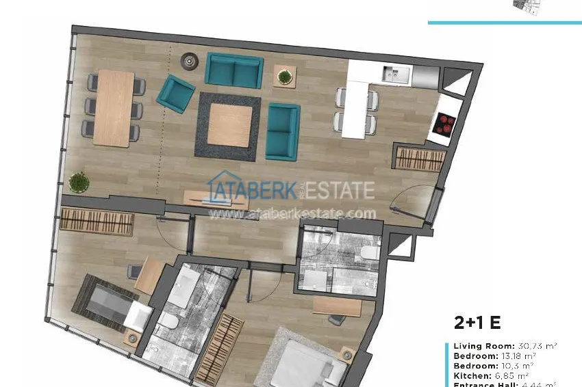 Приобрести Новая квартира в новом доме от инвестора, район Джикджилли, Аланья 11 