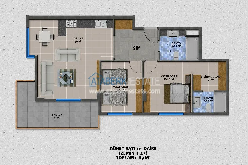 Приобрести Комплекс в 50 метрах от Средиземного моря в Алании 7 
