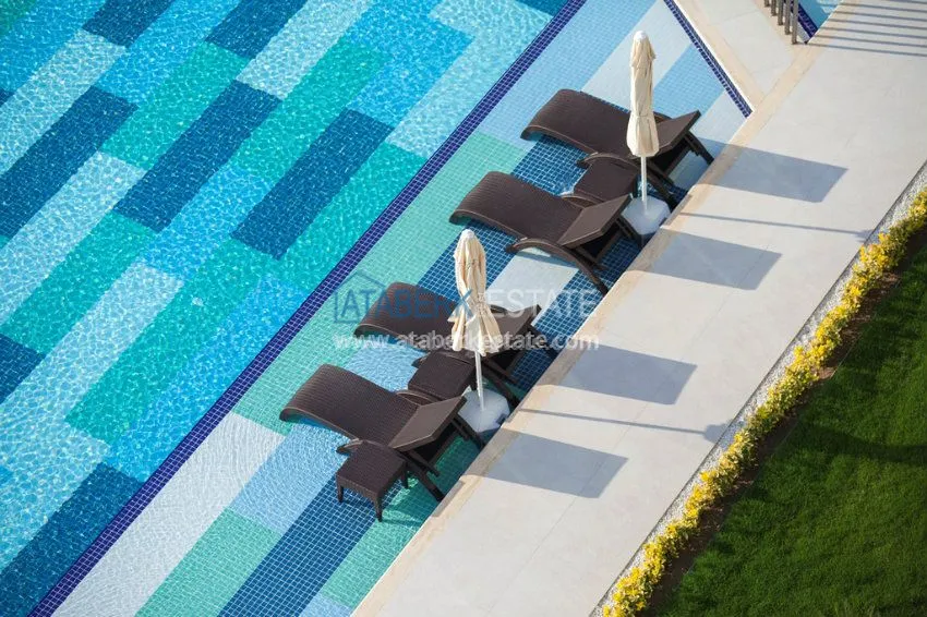 Апартаменты 1+1 в 300 метрах от оборудованных пляжей Средиземного моря. 5 