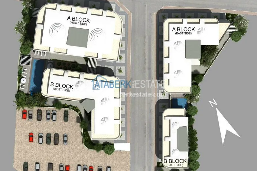 Апартаменты в центре Алании у пляжа Клеопатры 45 