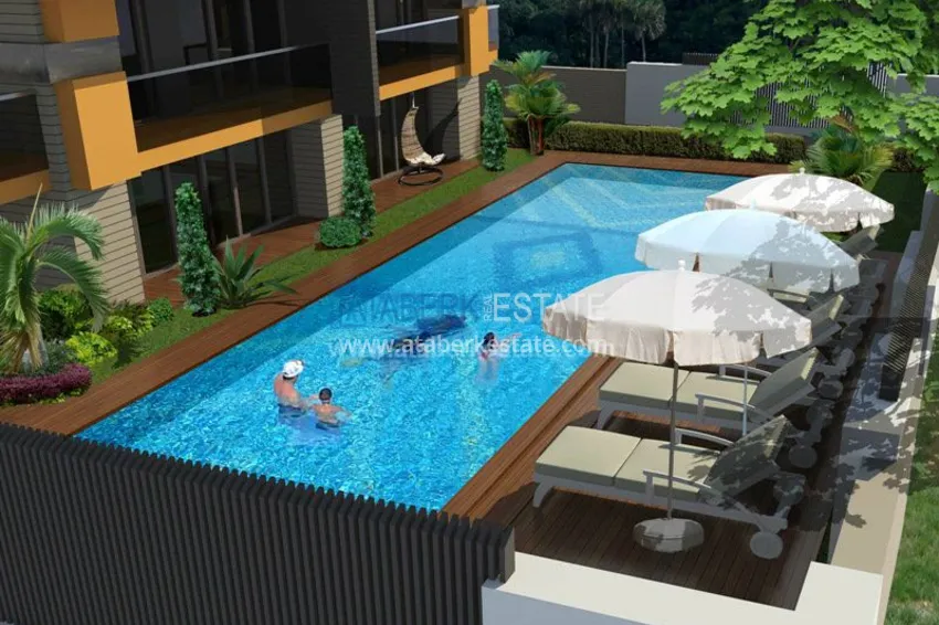 Апартаменты 1+1  с бассейном в Махмутлар. 12 