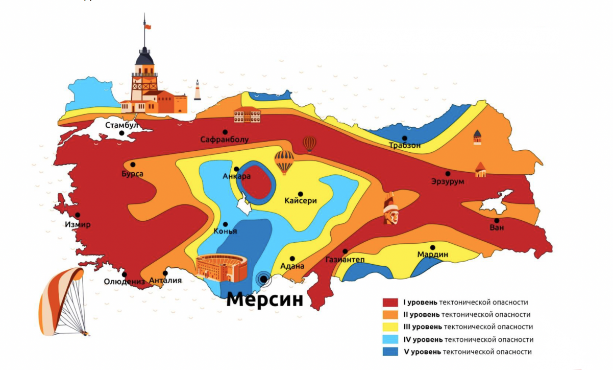 карта сейсмоактивности Турции карта сейсмоактивности Турции
